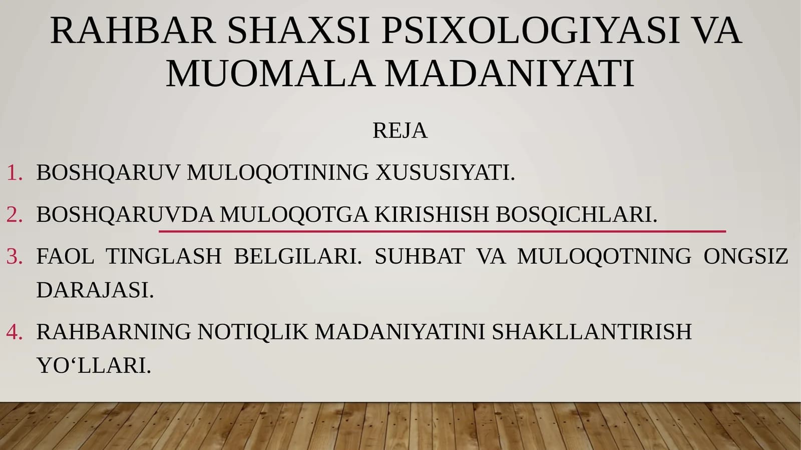 RAHBAR SHAXSI PSIXOLOGIYASI VA MUOMALA MADANIYATI