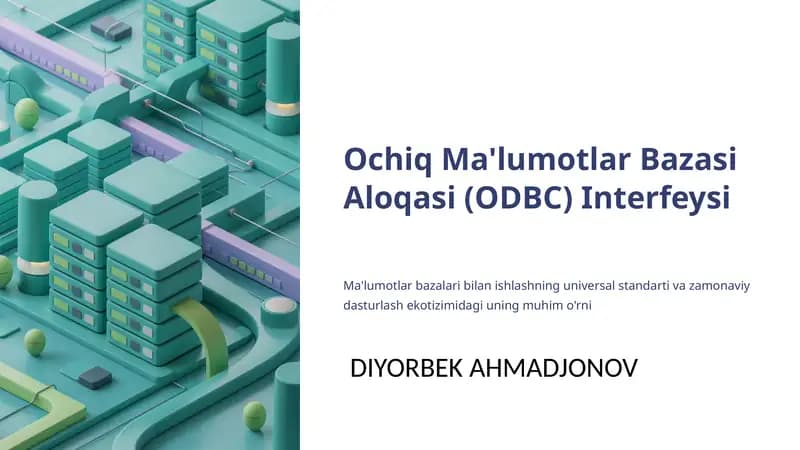 Ochiq Ma'lumotlar Bazasi Aloqasi (ODBC) Interfeysi
