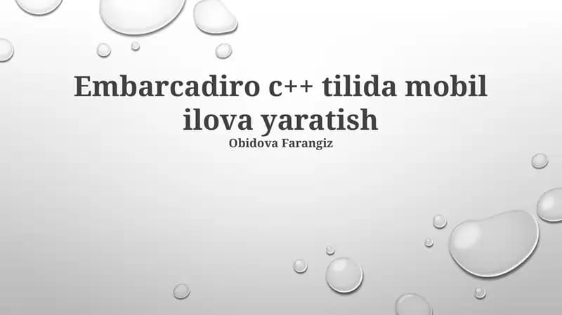 Embarcadiro c++ tilida mobil ilova yaratish
