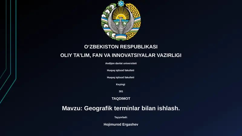Geografik atamalar bilan ishlash