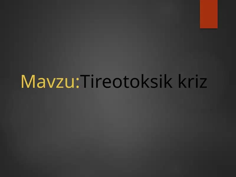 tireotoksik kriz prezentatsiya