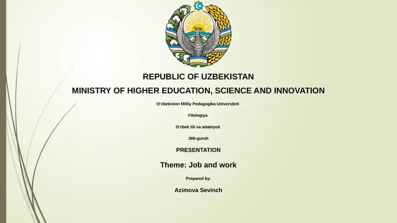 Job and Work