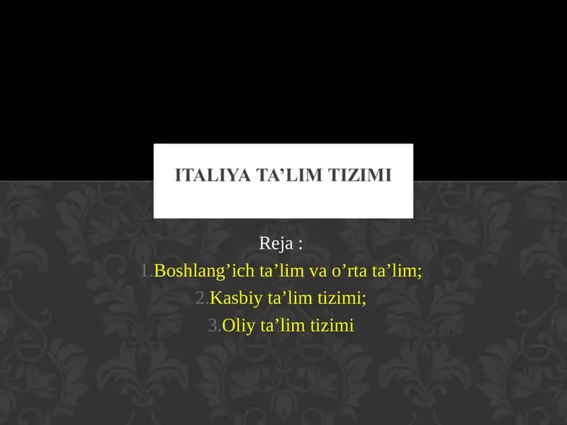 Italiya ta’lim tizimi
