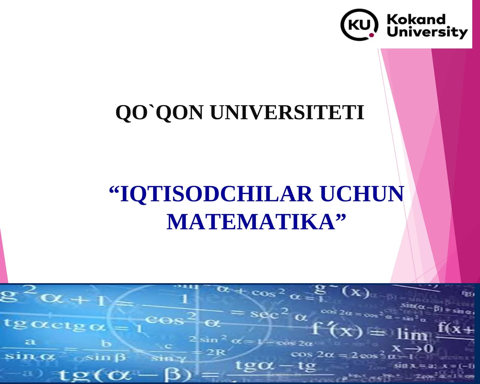 IQTISODCHILAR UCHUN MATEMATIKA