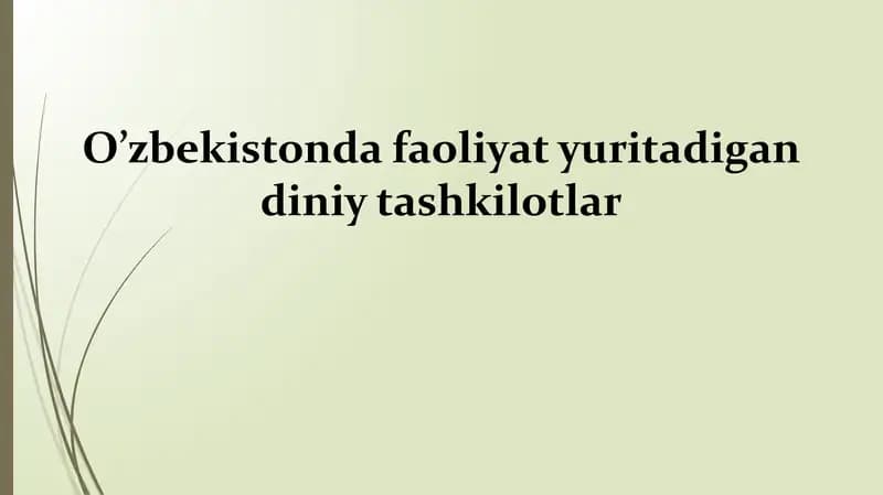 O’zbekistonda faoliyat yuritadigan diniy tashkilotlar