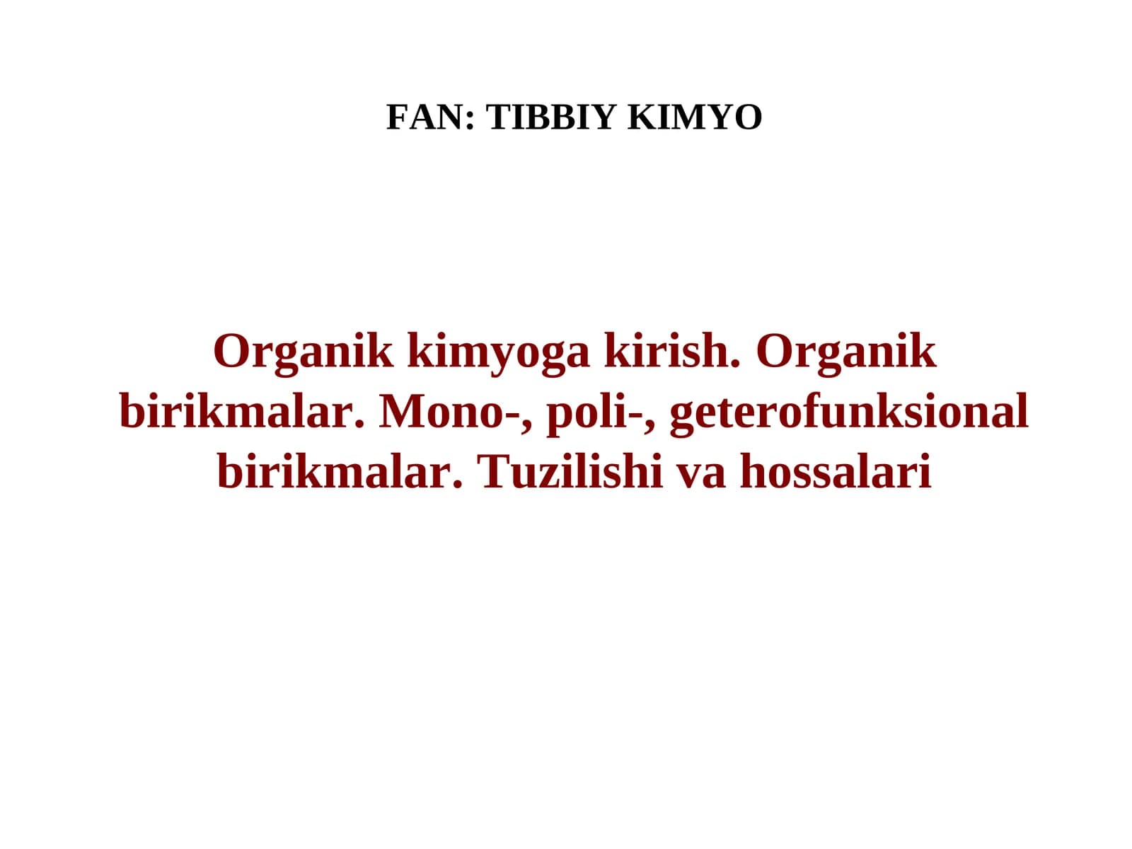 Organik kimyoga kirish