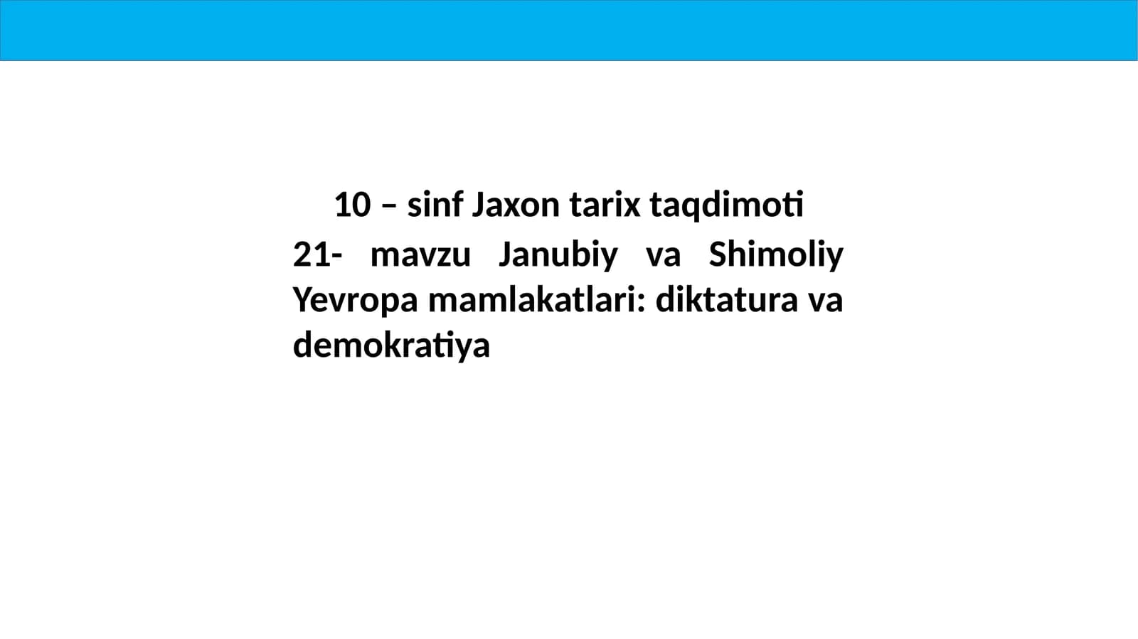 10 –sinf Jaxontarix taqdimoti