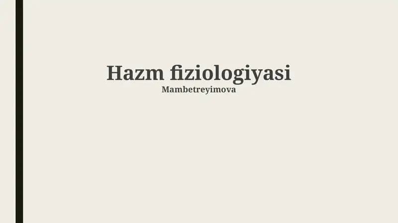 Hazm fiziologiyasi