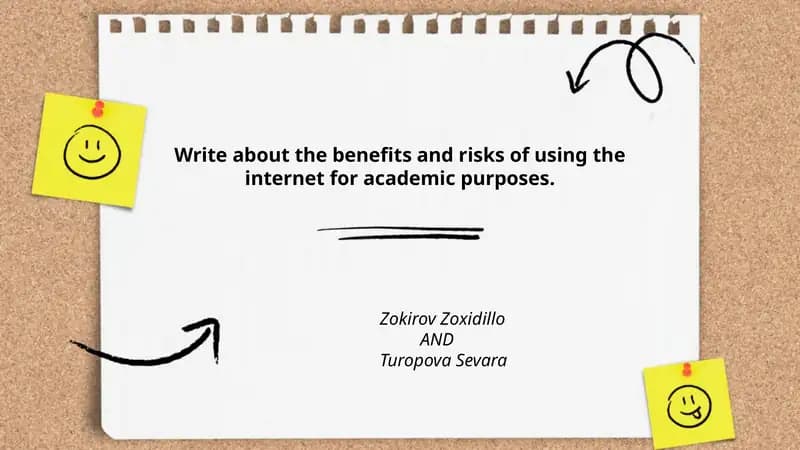 Benefits and Risks of Using the Internet for Academic Purposes