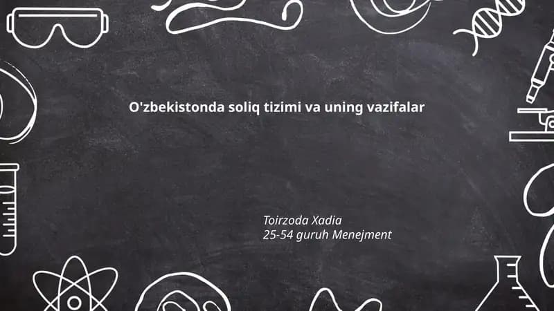 O'zbekistonda soliq tizimi va uning vazifalar