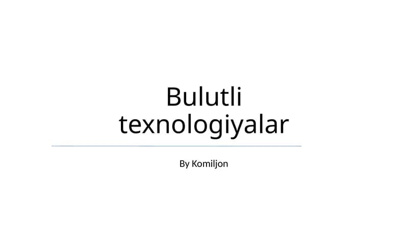 Bulutli texnologiyalar