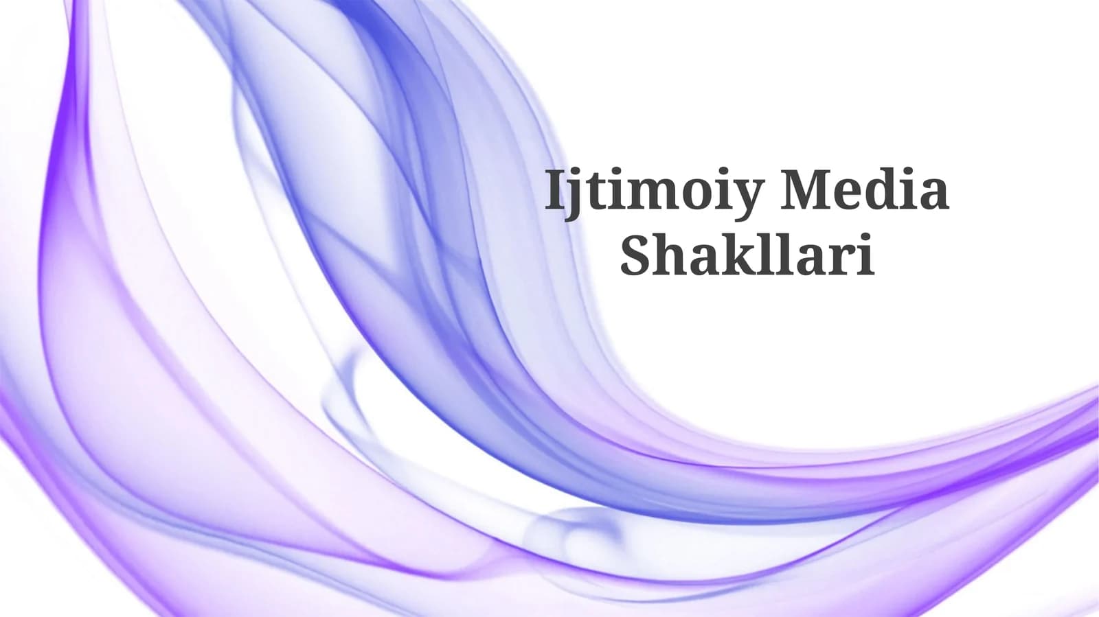 Ijtimoiy MediaShakllari