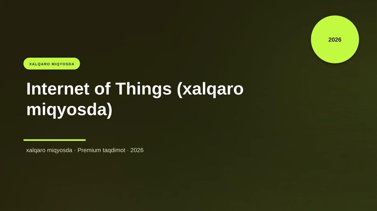 Internet of Things (xalqaro miqyosda)