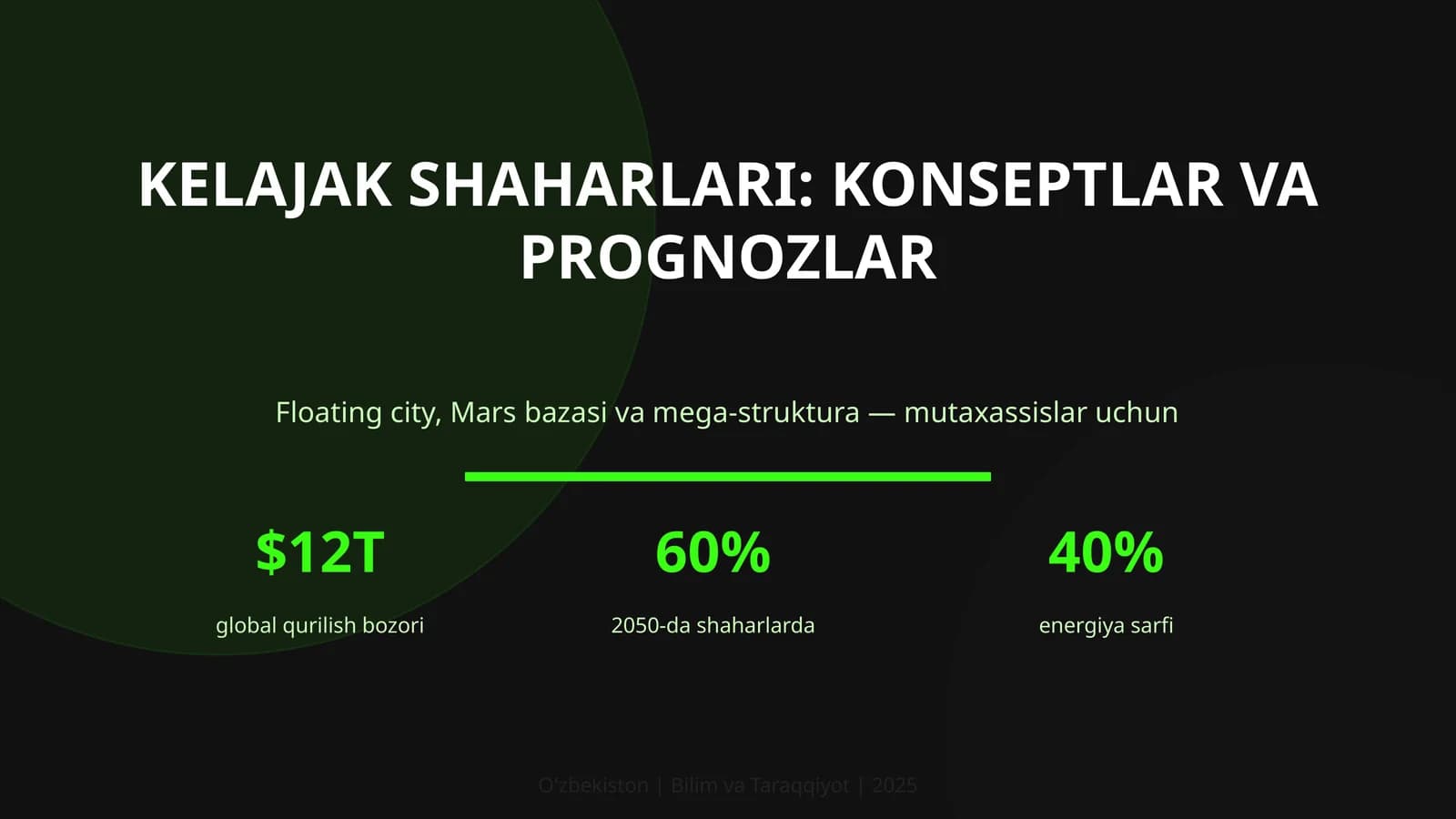 Kelajak shaharlari: konseptlar va prognozlar
