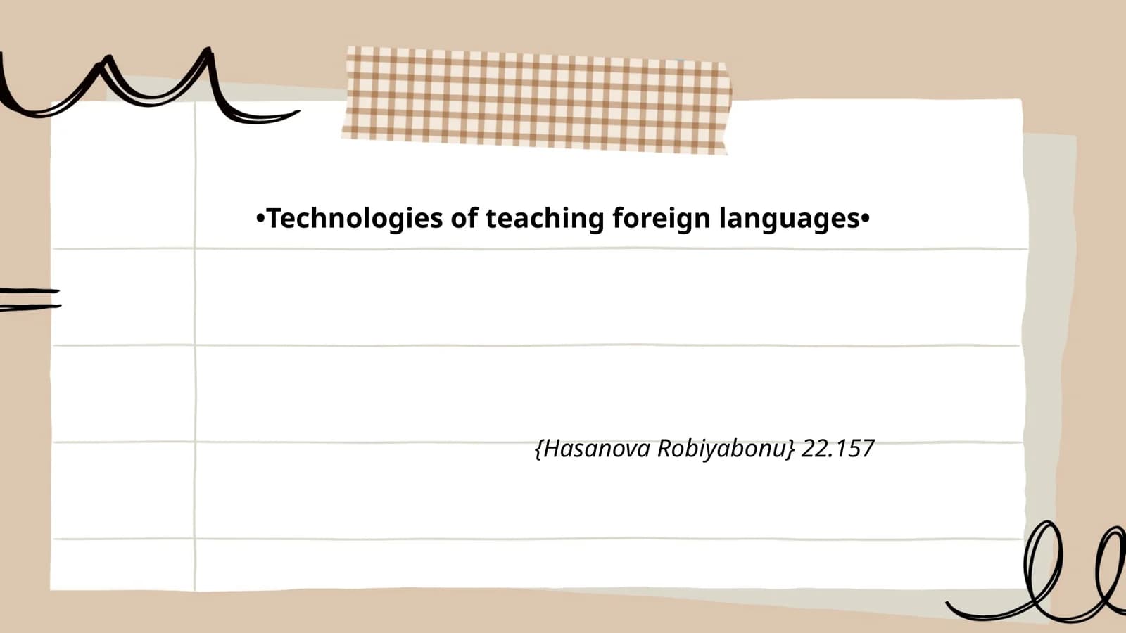 Technologies of teaching foreign languages