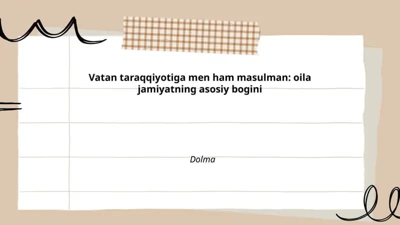 Oilada Vatanparvarlik Tarbiyasi