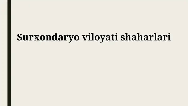 Surxondaryo viloyati shaharlari