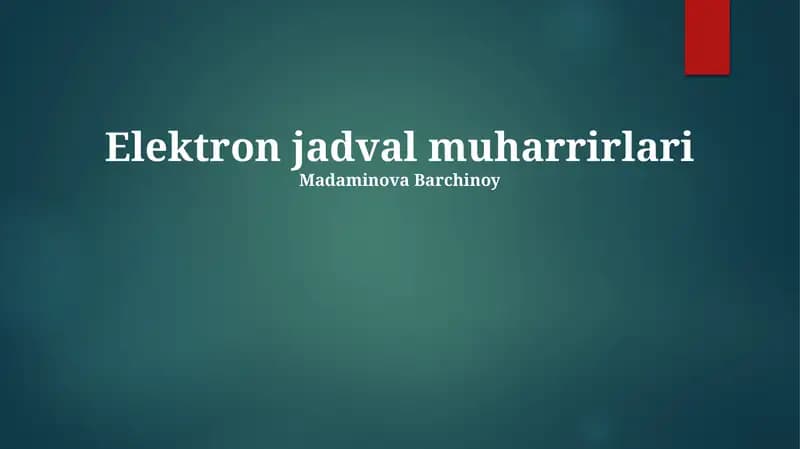 Elektron jadval muharrirlari