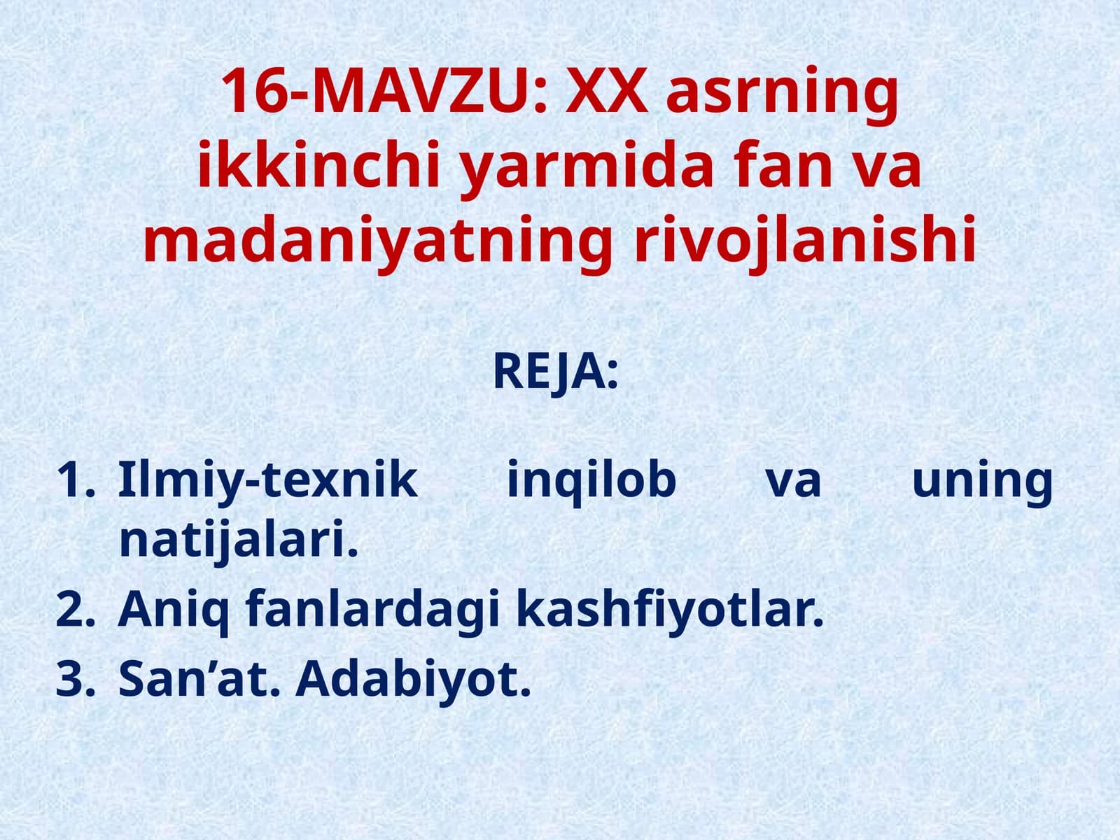 Ilmiy-texnik qilob vauning natijalari