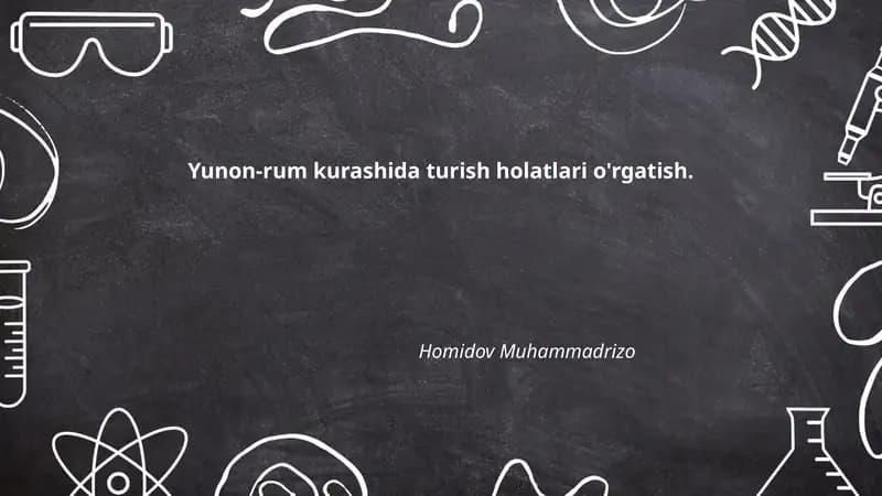 Yunon-rum kurashida turish holatlari o'rgatish