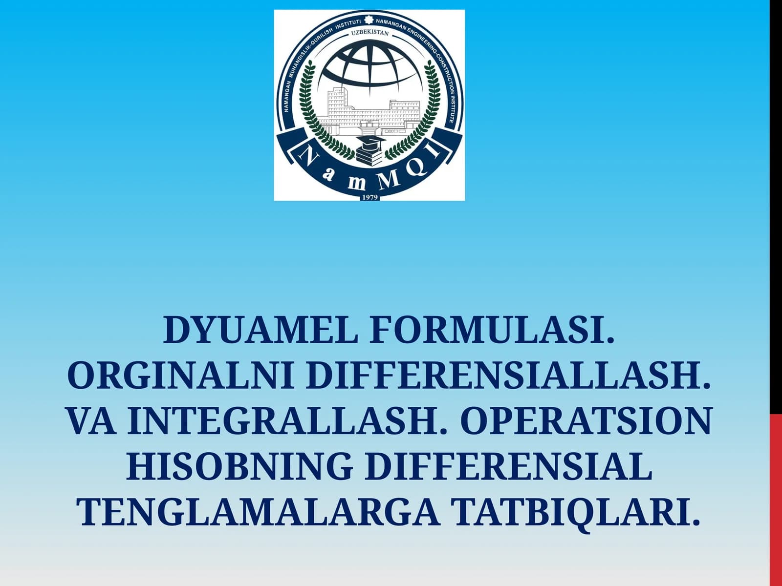 DYUAMEL FORMULASI