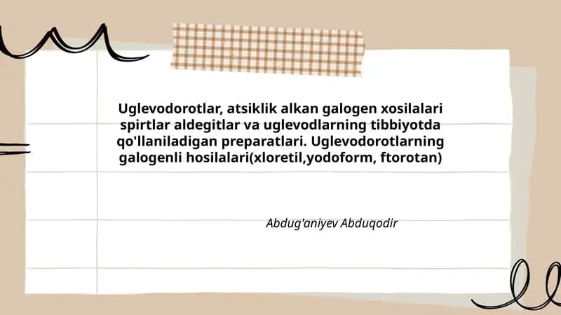 Uglevodorotlar, atsiklik alkan galogen xosilalari