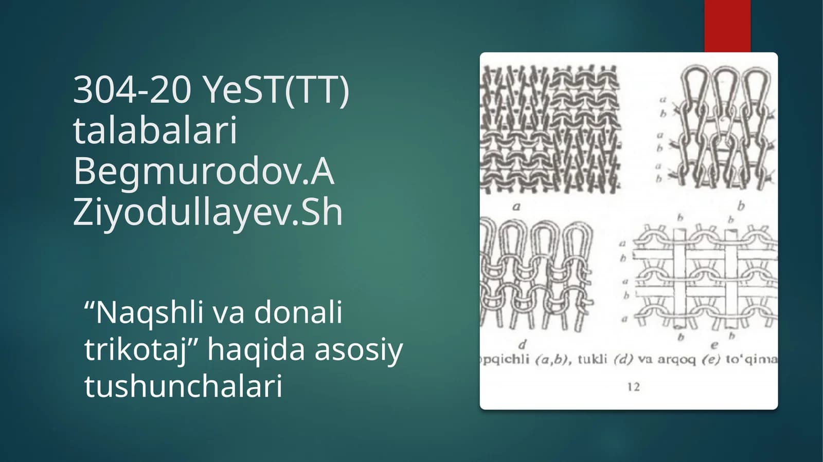 Naqshli va donali trikotaj