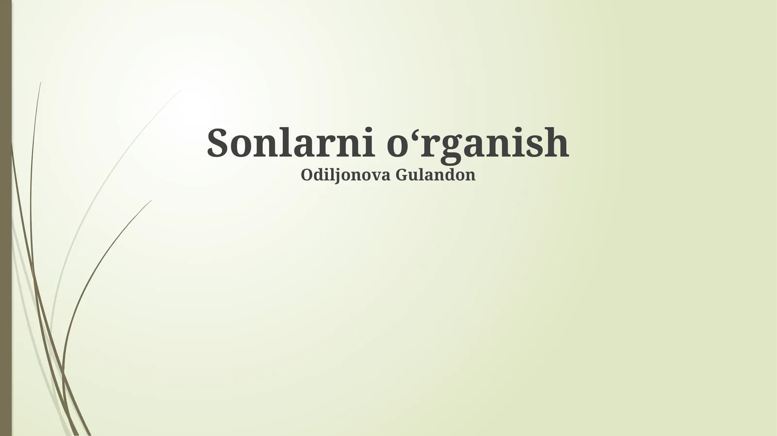 Sonlarni oʻrganish