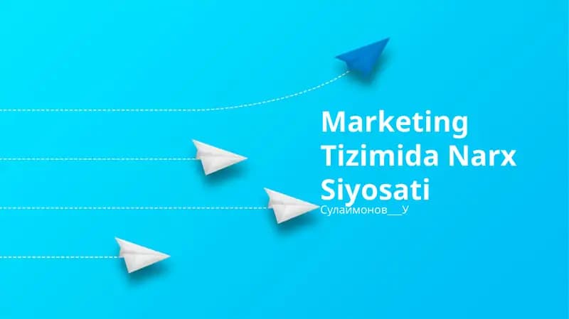 Marketing Tizimida Narx Siyosati