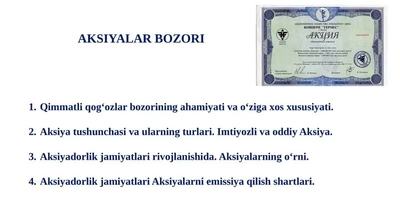 Qimmatliq og'ozlar bozori