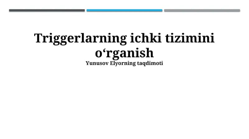 Ichki Tetiklash Tizimini O'rganish