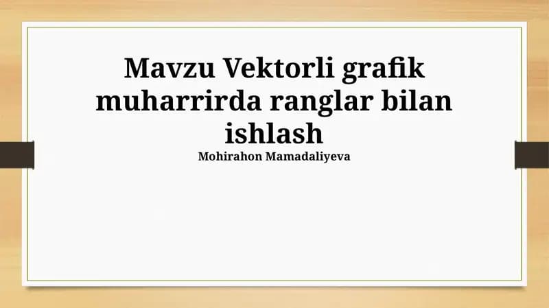Vektorli grafik muharrirda ranglar bilan ishlash