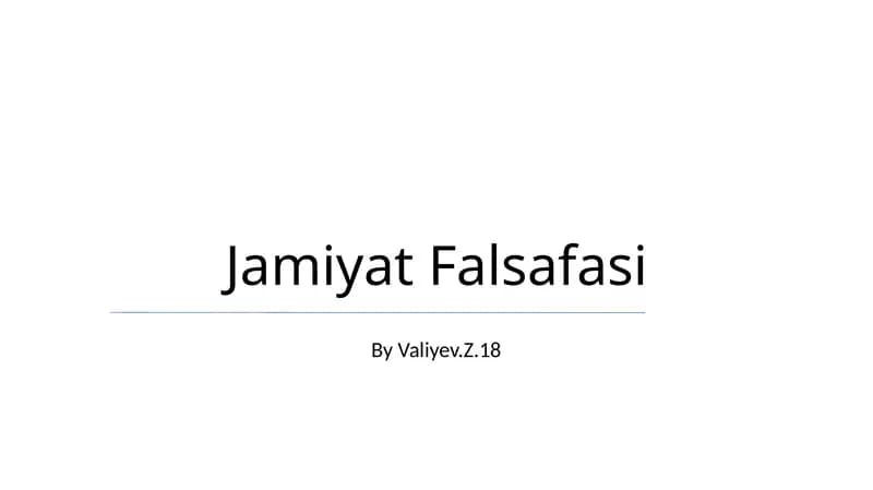 Jamiyat Falsafasi