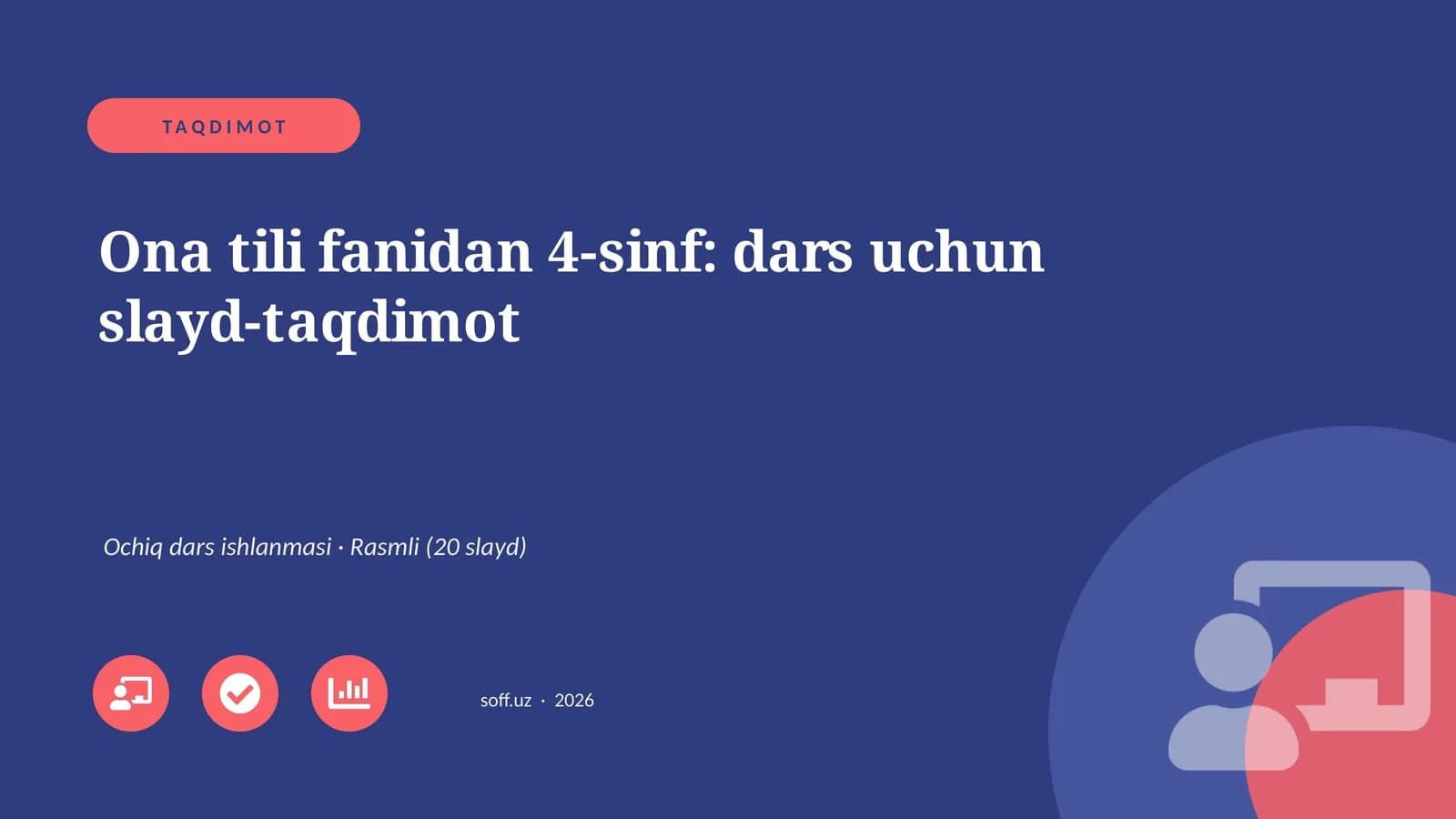 Ona tili fanidan 4-sinf: dars uchun slayd-taqdimot