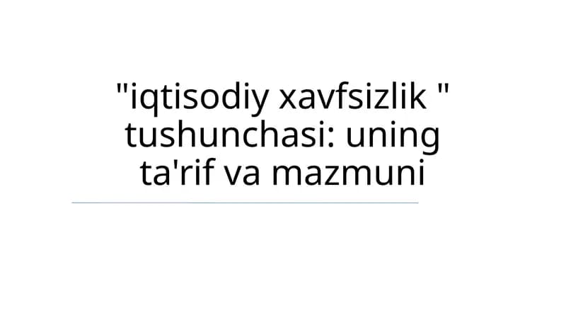 Iqtisodiy xavfsizlik