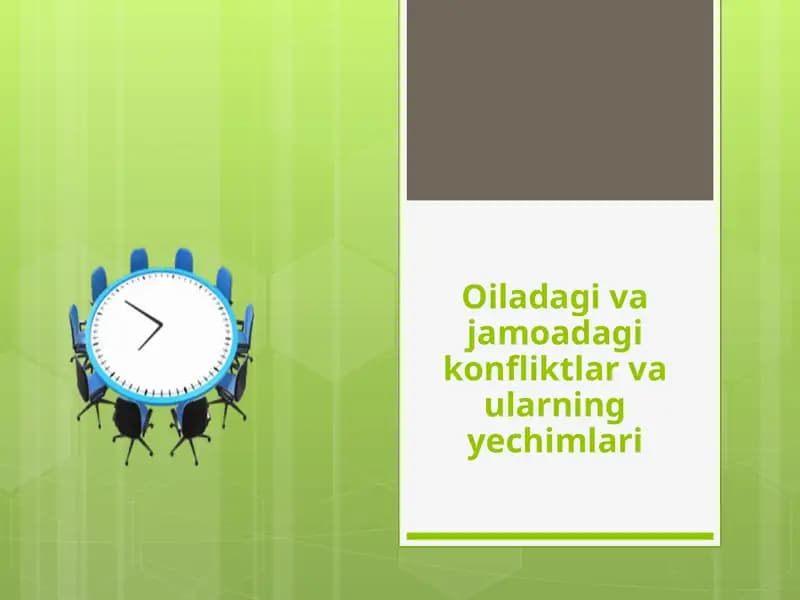 Oiladagi va jamoada gʻojam konfliktlar va ularning yechimlari