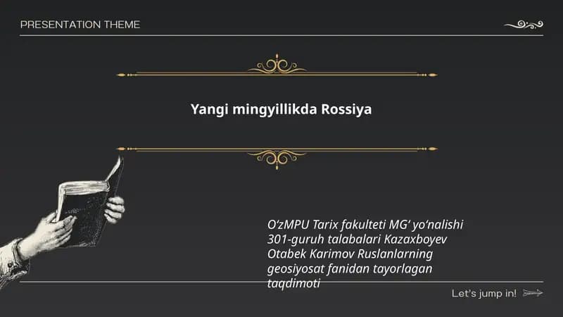 Yangi mingyillikda Rossiya