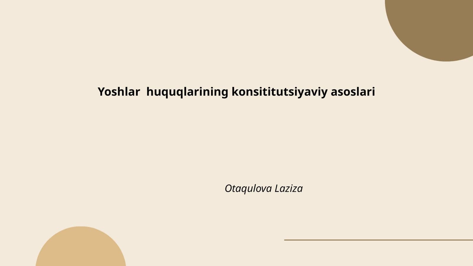Yoshlar huquqlarining konsititutsiyaviy asoslari