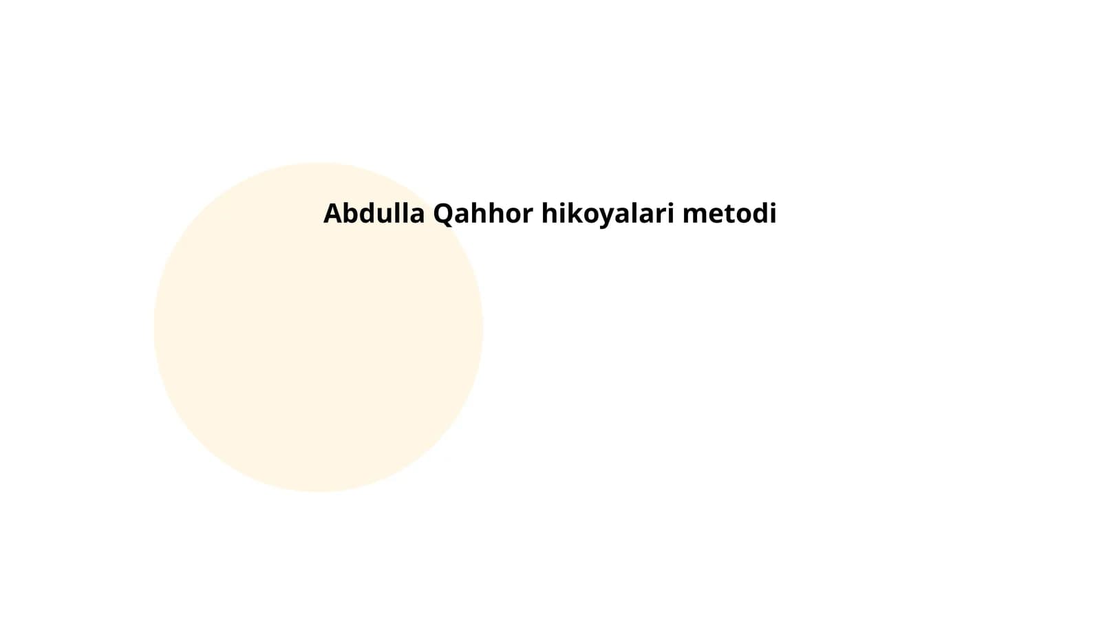 Abdulla Qahhor hikoyalari metodi