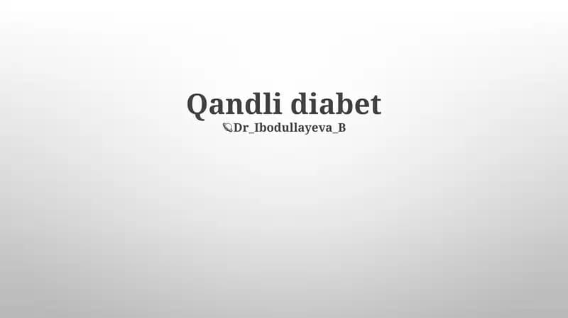 Qandli diabet