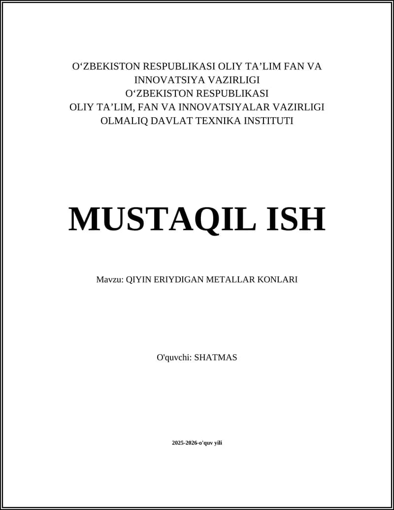 QIYIN ERIYDIGAN METALLAR KONLARI