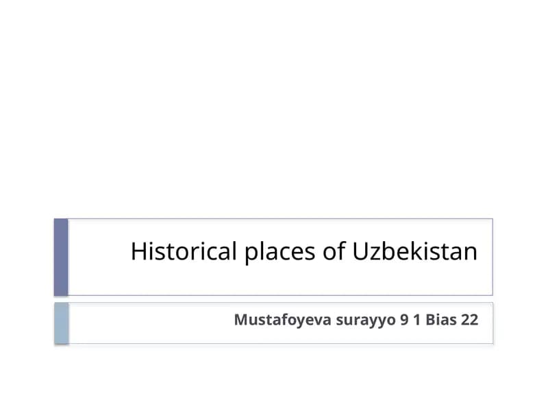 Historical places of Uzbekistan