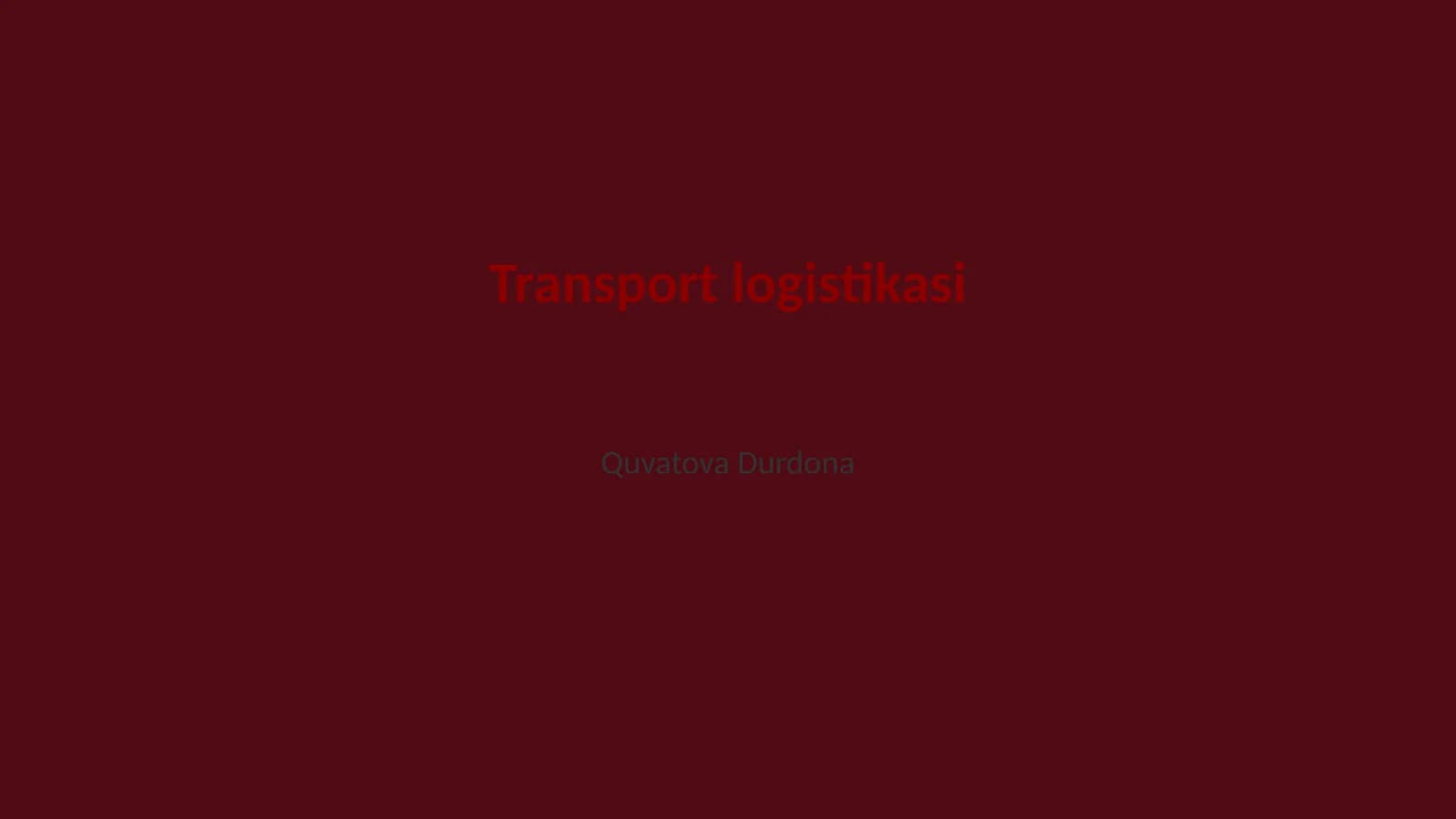Transport logistikasi