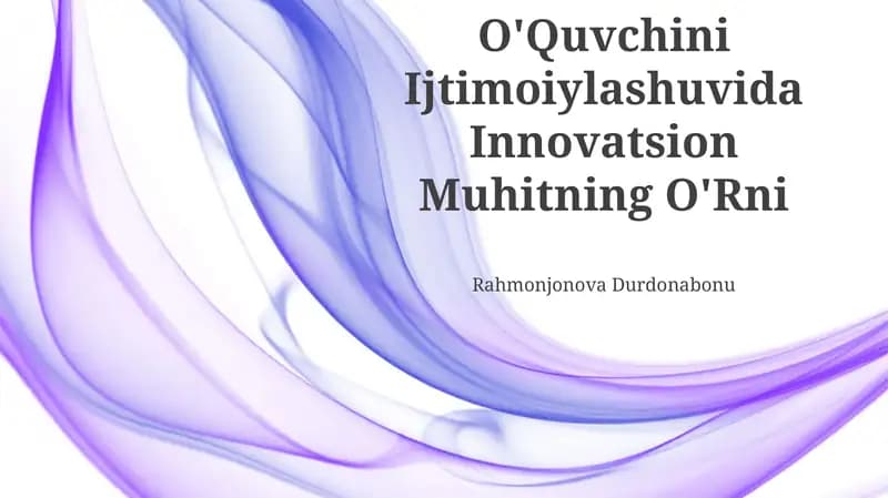 Innovatsion o'quv maydonlari