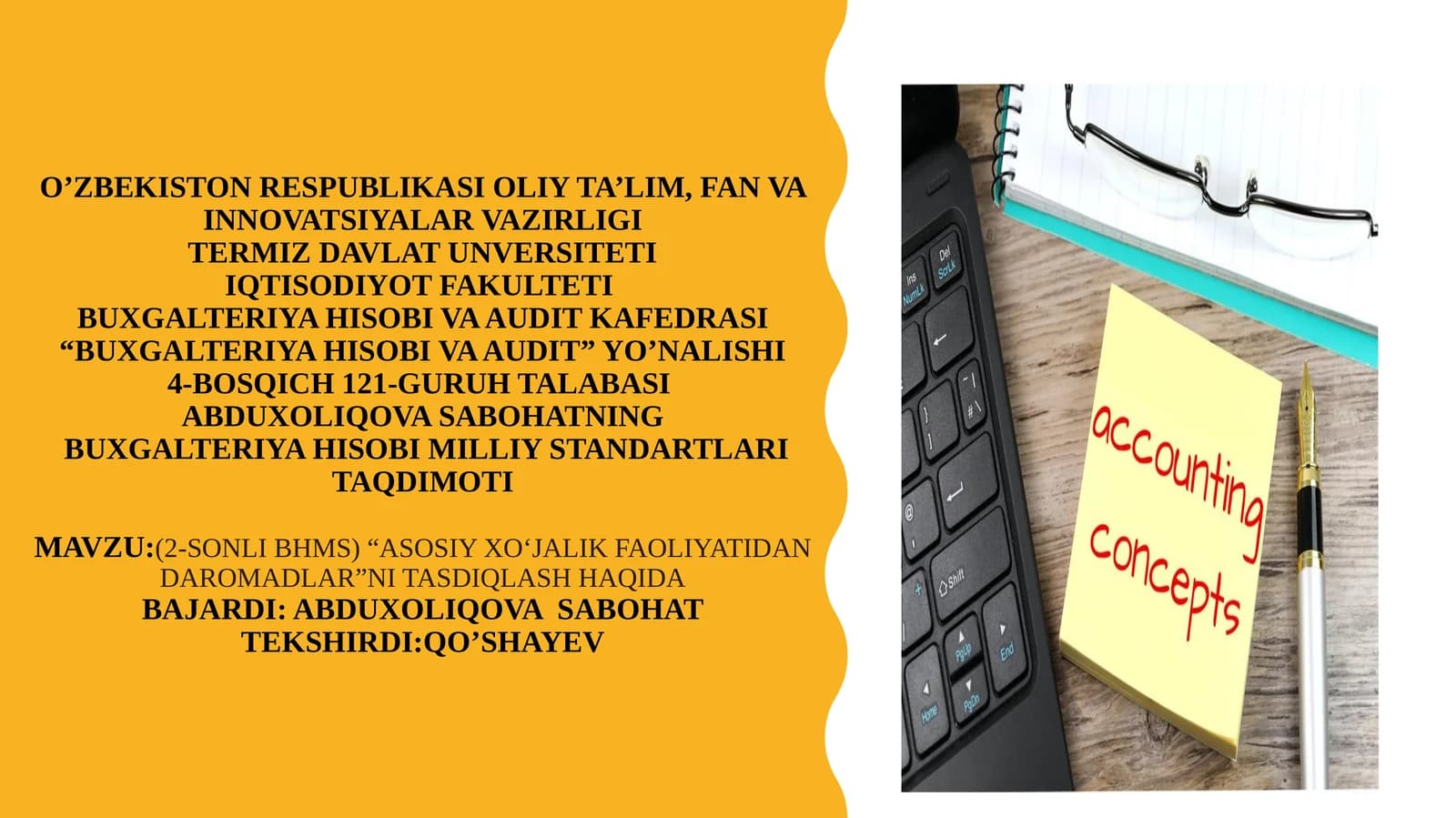 ASOSIY XO‘JALIK FAOLIYATIDAN DAROMADLAR