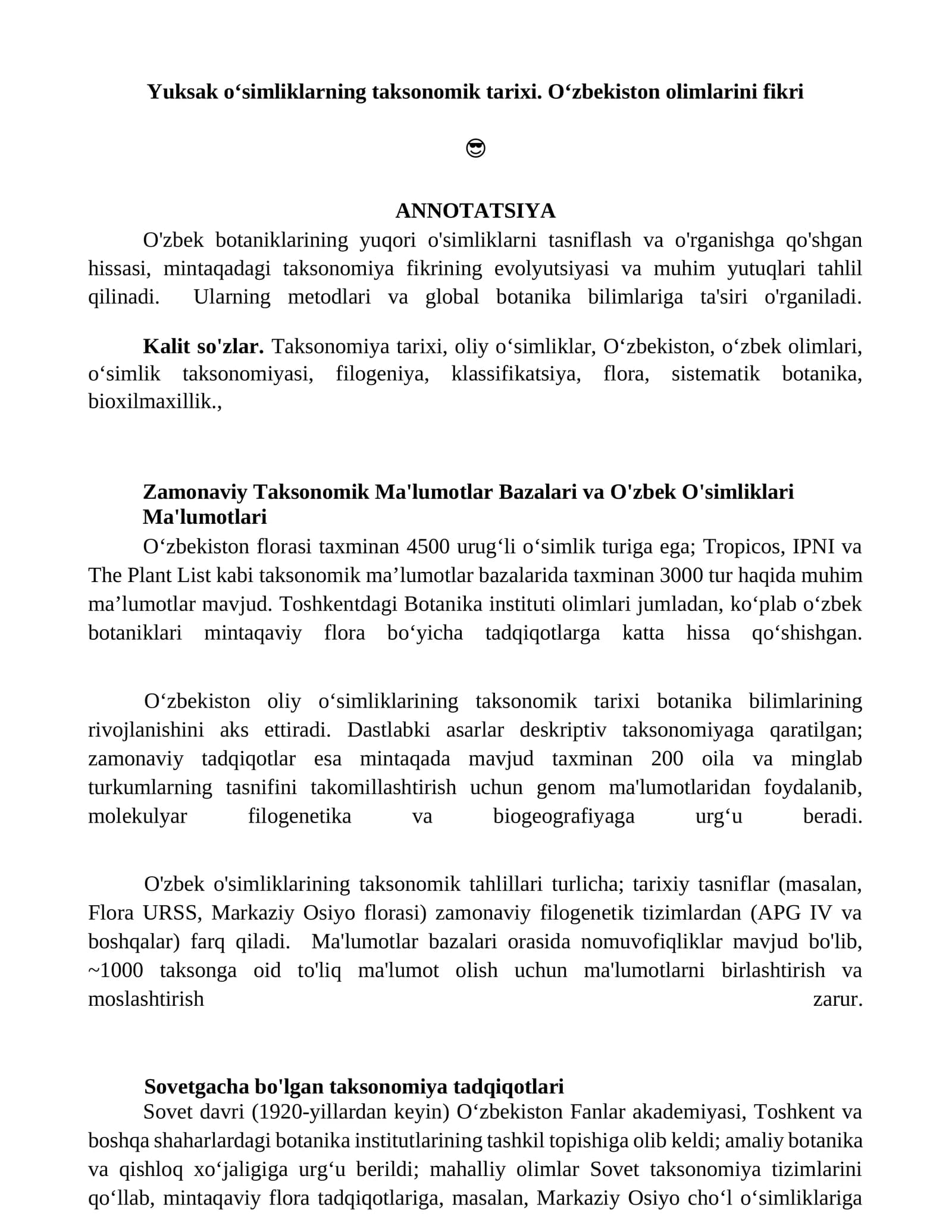 Yuksak oʻsimliklarning taksonomik tarixi