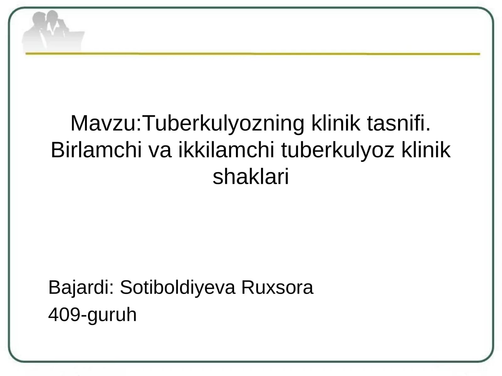 Tuberkulyozning kliniktasni fi