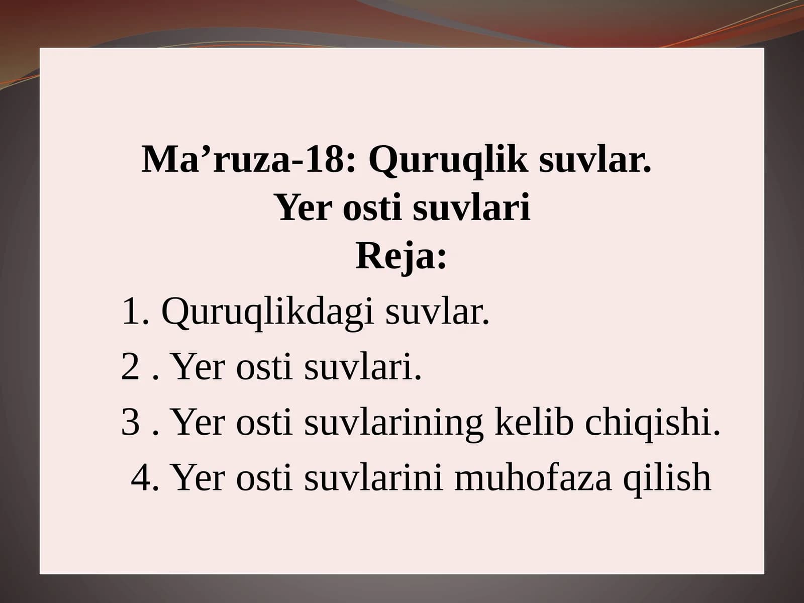 Quruqlik suvlar