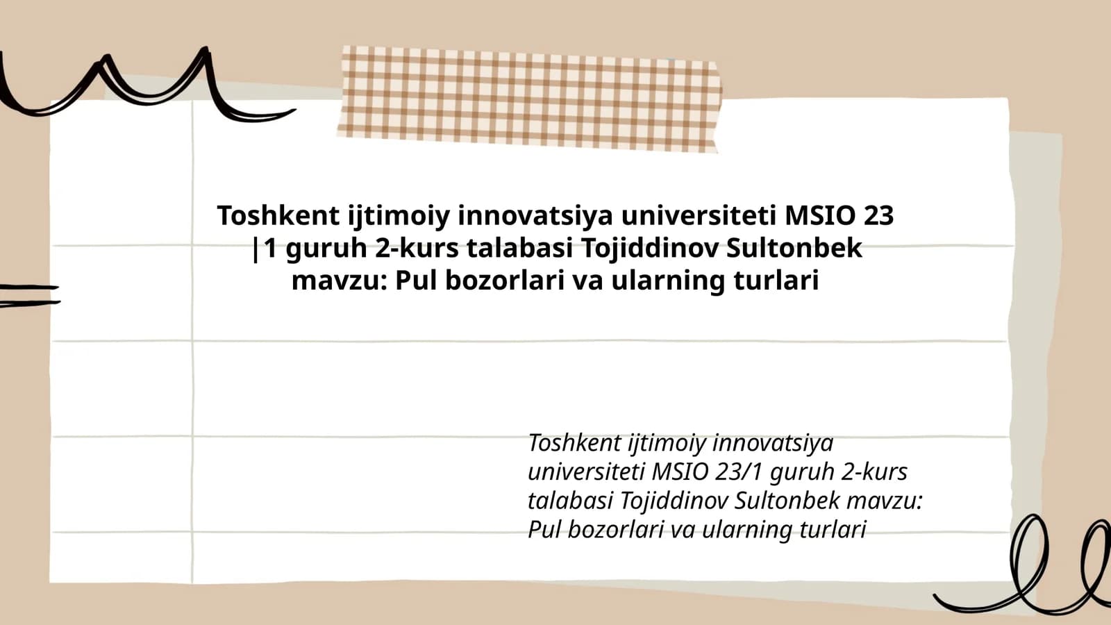 Pul bozorlari va ularning turlari