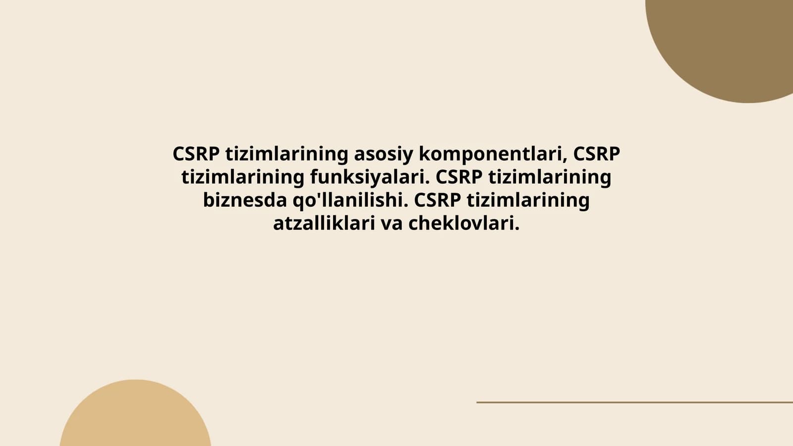 CSRP tizimlari